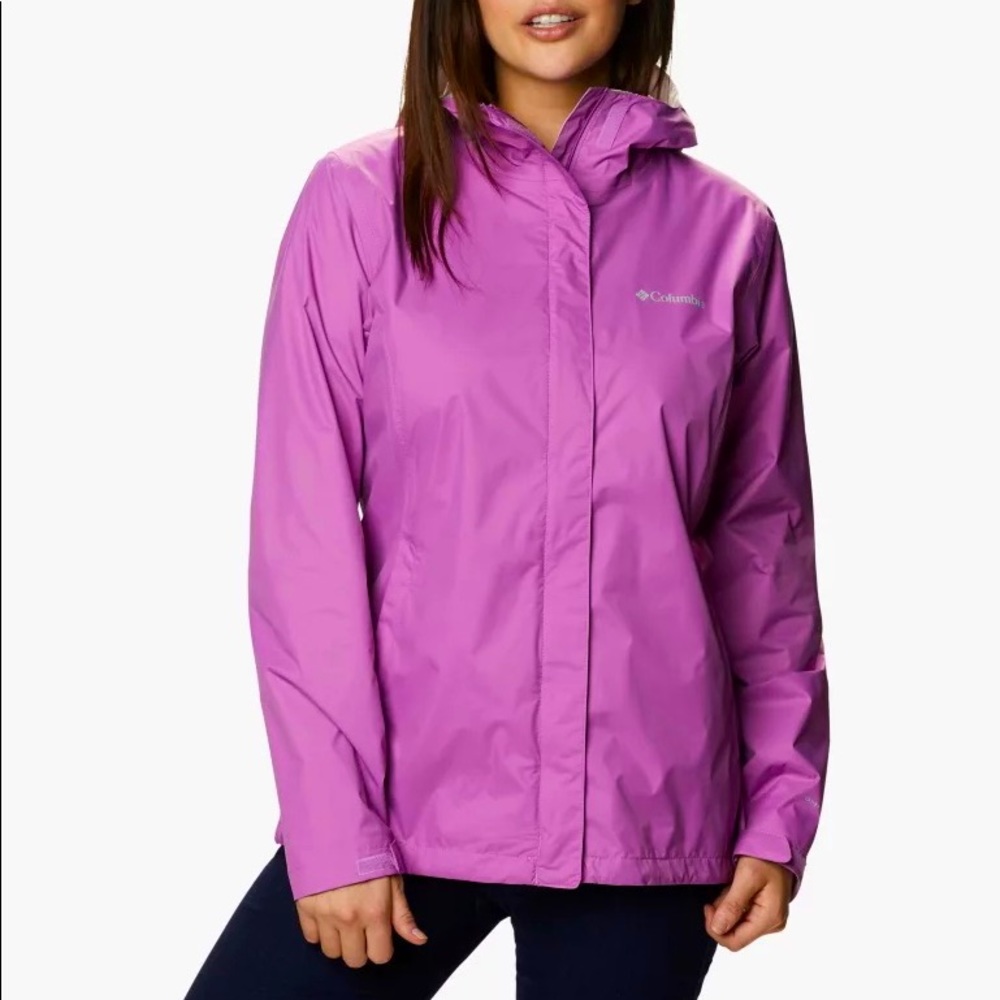 Columbia Arcadia Fuchsia Pink Rain Women’s Rain Jacket- Size Medium